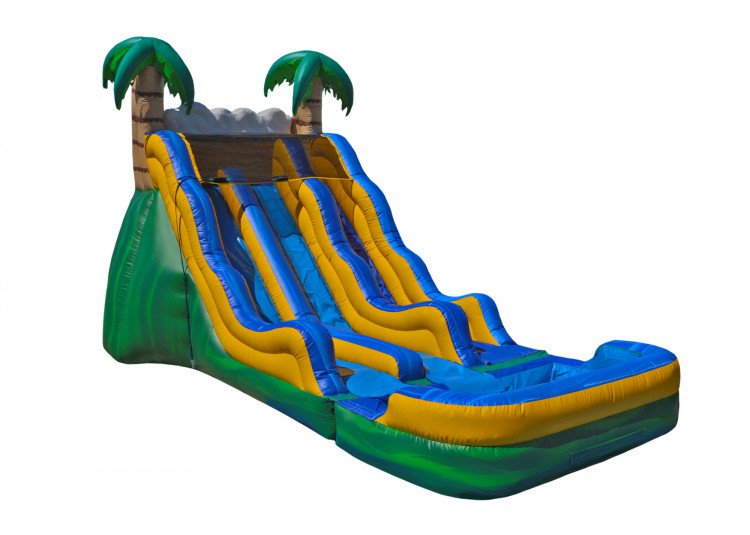 17' TROPICAL WAVE DUAL LANE WET OR DRY SLIDE