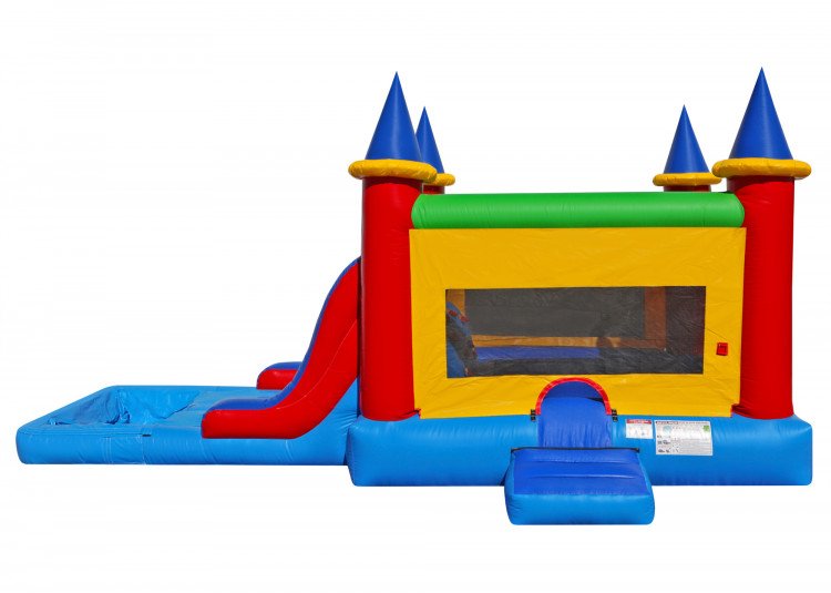 DUAL LANE CASTLE WET OR DRY BOUNCE HOUSE & SLIDE COMBO