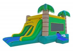 dual tropical wet or dry nowm 3 1670117125 DUAL LANE TROPICAL WET OR DRY BOUNCE HOUSE & SLIDE COMBO