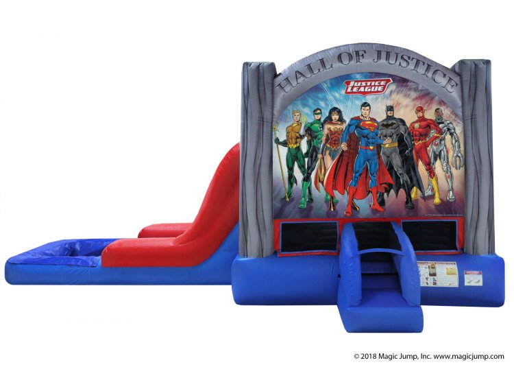 JUSTICE LEAGUE WET OR DRY BOUNCE HOUSE COMBO